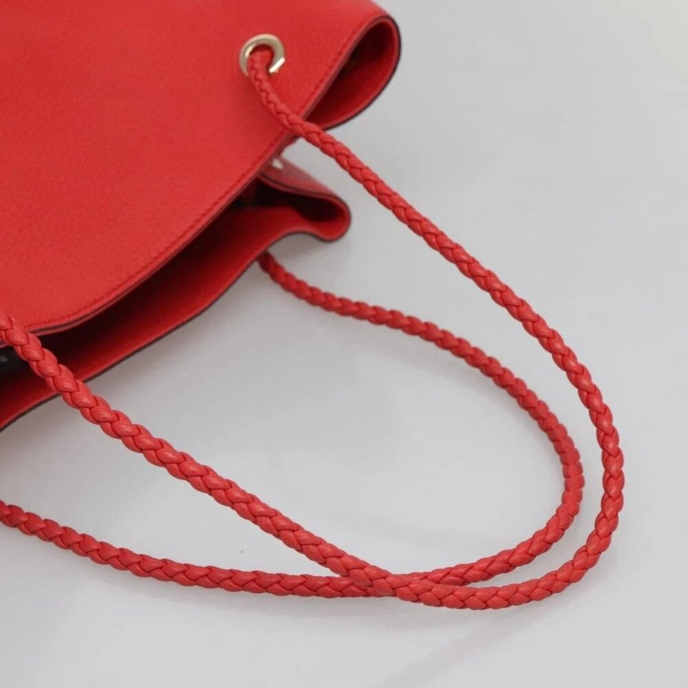 GUCCI Tote Bag Leather Outlet Red Gold 380118 - Picture 7 of 16